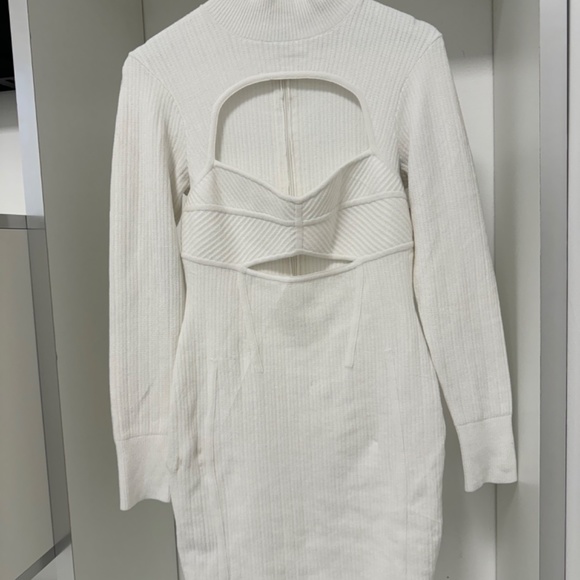 White Herve Leger Long-Sleeve Dress - Picture 5 of 5